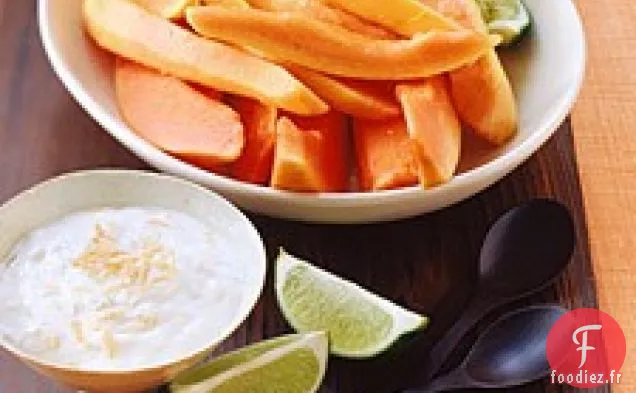 Papaye Fraîche Au Yaourt À La Noix De Coco Et au citron vert