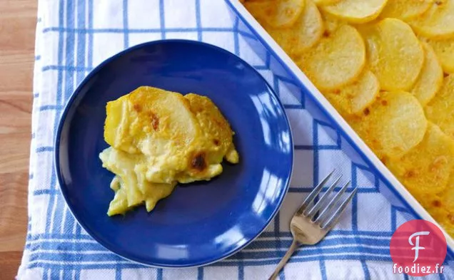 Pommes de Terre Festonnées au Safran Sans Produits Laitiers