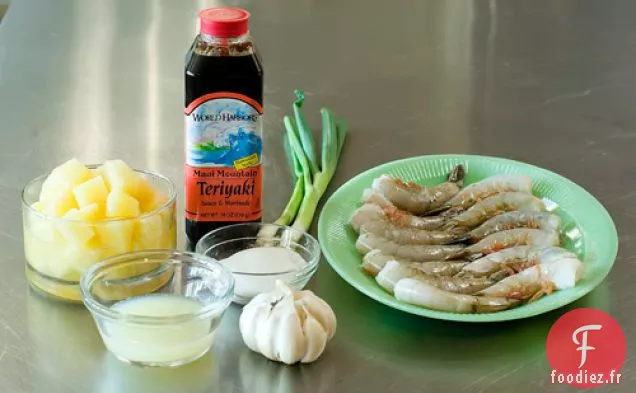 Crevettes Brochettes D'Ananas Délicieuses Et Faciles