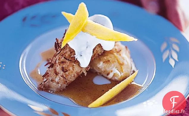 Mangue Frite à la Noix de Coco et Sauce au Rhum à la Cannelle