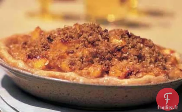 Tarte à la Cassonade et aux Pêches avec Streusel à la Noix de coco