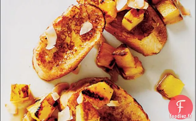 Pain perdu à la Noix de Coco avec Ananas grillé