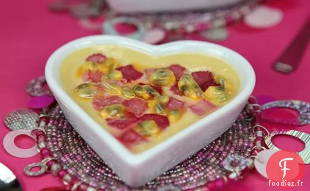 Crème Pâtissière Rhubarbe, Fruit de la Passion et Noix de Coco