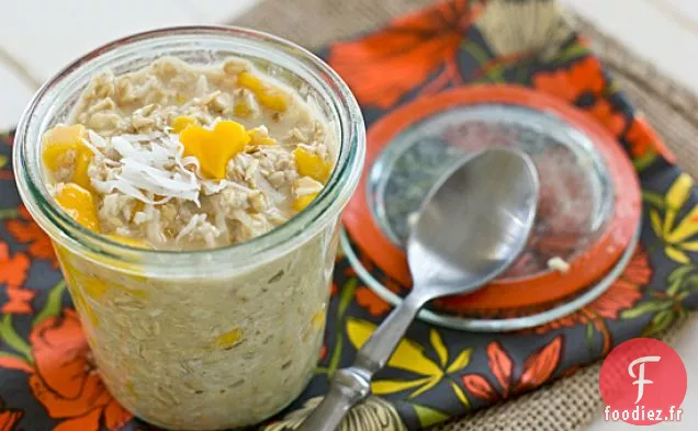 Flocons d'Avoine de Nuit à la Mangue de Noix de Coco