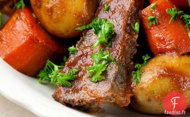 Poitrine Cuite Lentement Dans Du Café Et De La Cassonade