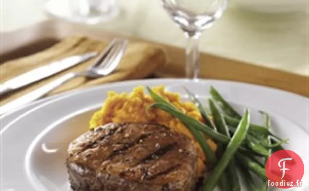 Steaks Expresso-bourbon Avec Purée De Patates Douces