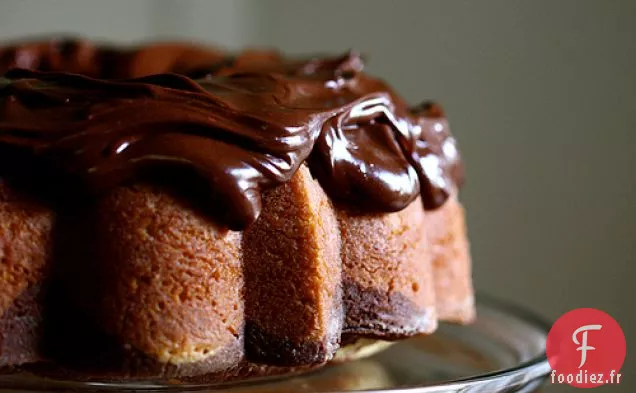 Gâteau Marbré Aux Noisettes Moka Et Ganache À La Crème Sure Moka
