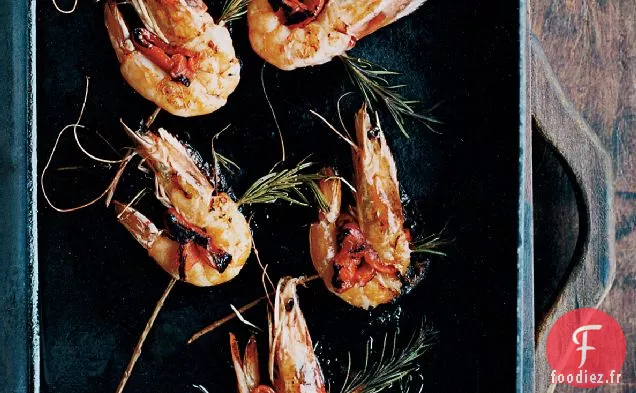 Crevettes Brochettes au Romarin
