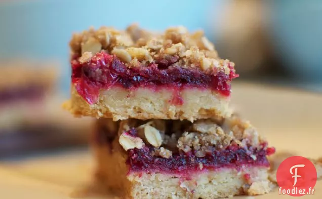 Barres Streusel aux Canneberges et aux Noix Recette