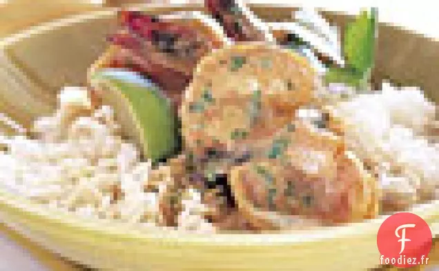 Crevettes au Curry Rouge