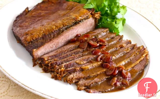 Poitrine Mijoteuse avec Sauce Chipotle-Canneberges