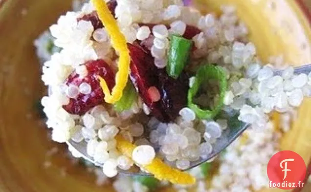 Salade De Quinoa Aux Canneberges, Oignons Verts Et Couenne D'Orange