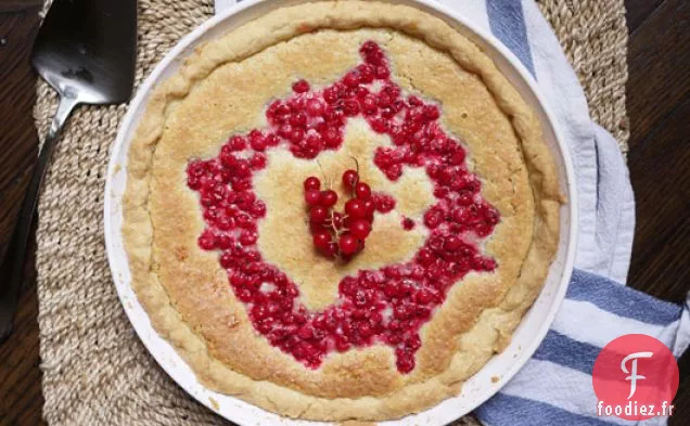 Tarte Gluante À La Noix De Coco Aux Groseilles Rouges