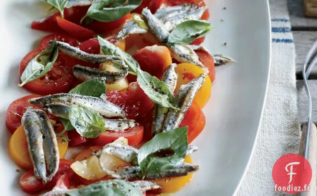 Salade de Tomates et Anchois à la Crème d'Ail