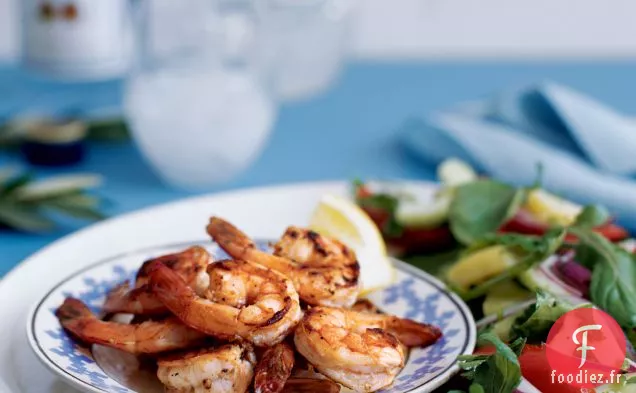 Crevettes Poêlées au Citron et à l'Ouzo