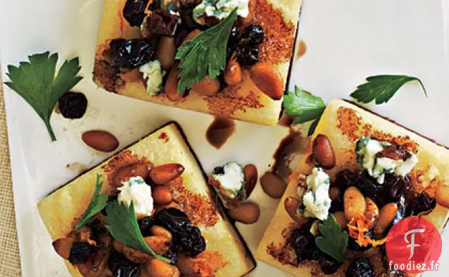 Carrés de Polenta au Gorgonzola et aux Pignons de Pin