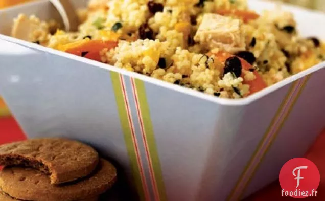 Salade de Couscous au Poulet et Légumes Hachés