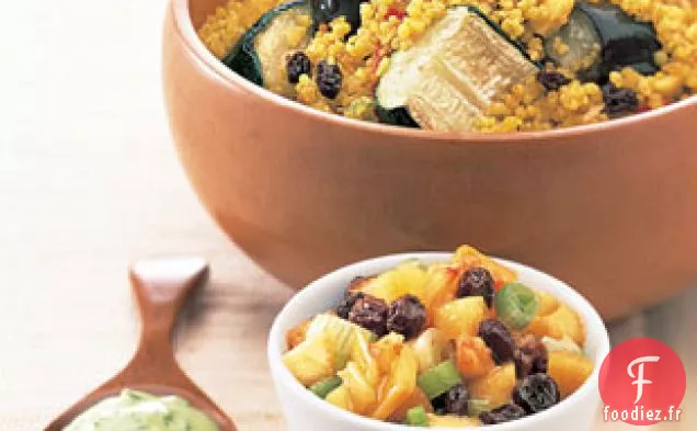 Couscous Au Curry Avec Légumes Rôtis, Chutney De Pêche Et Ci