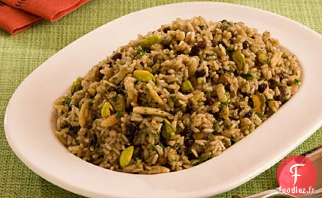 Pilaf de Riz Brun aux Amandes et Pistaches