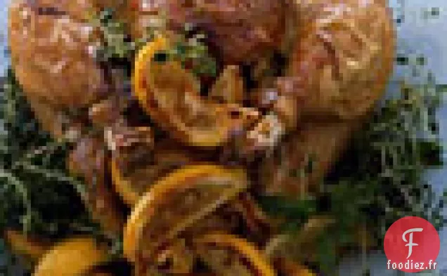 Chapon rôti au Citron et au Thym