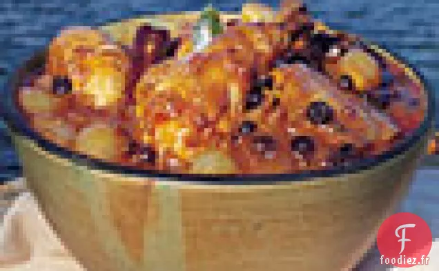 Ragoût de Poulet, d'Oignons et de Raisins secs