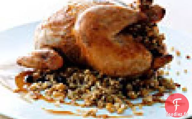 Poussins Rôtis Farcis au Blé Vert