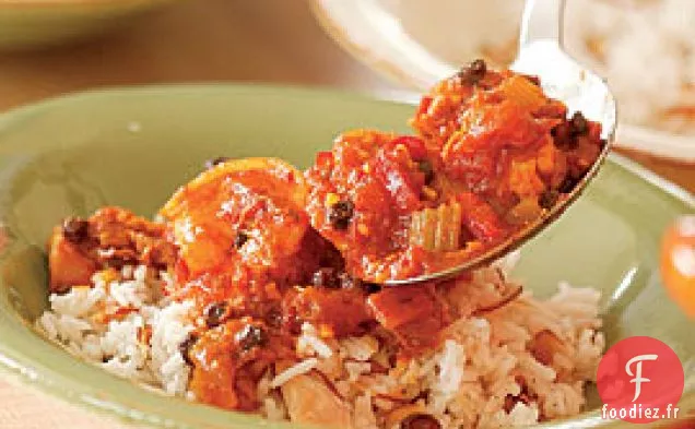 Ragoût De Poulet Et Crevettes Aux Épices Au Curry