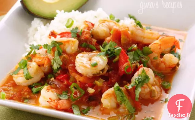 Crevettes À L'Ail Au Lait De Coco, Tomates Et Coriandre