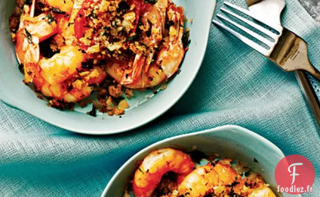 Crevettes cuites au Four avec des tomates