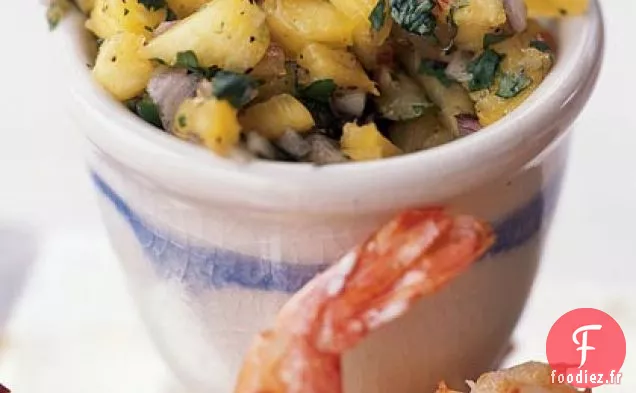 Crevettes à la Noix de Coco avec Salsa à l'Ananas