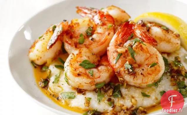 Crevettes au Citron et à l'Ail et Gruau