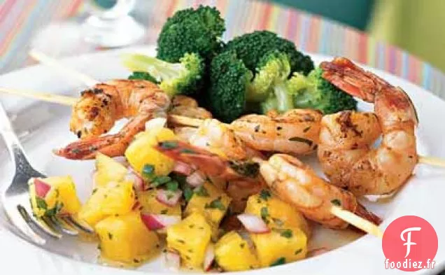 Gratin de crevettes avec Salsa à l'Ananas