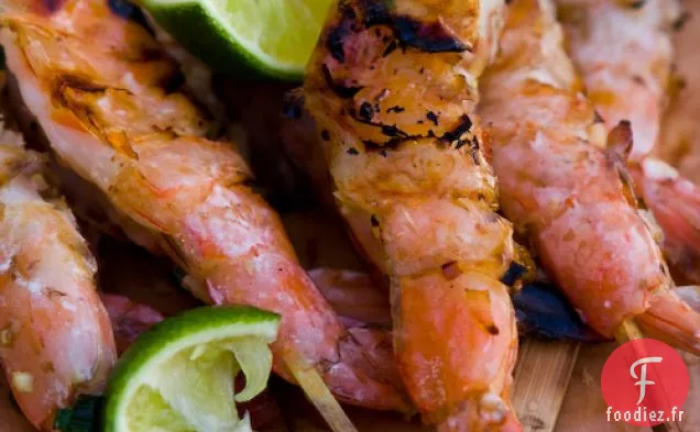 Crevettes Grillées à la Citronnelle Et au Gingembre