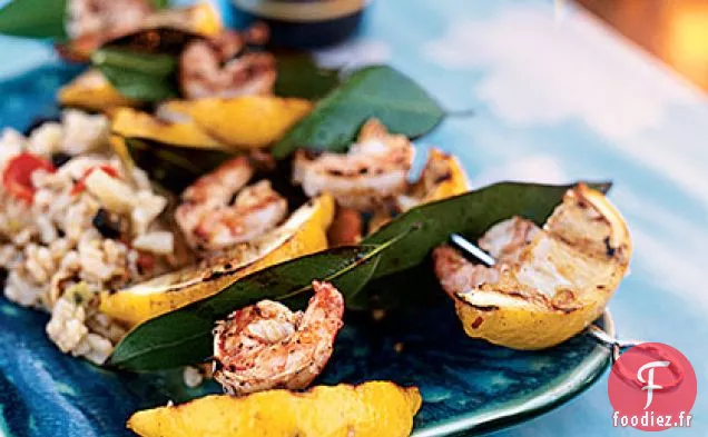Crevettes au Citron et à la Baie Grillées