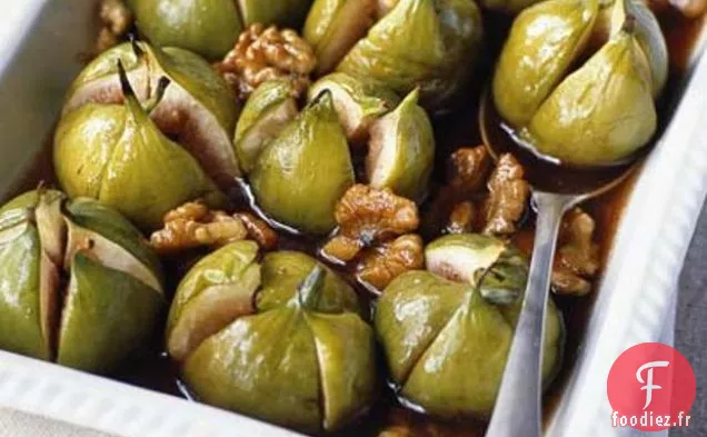 Figues D'Érable Et De Noix Cuites Au Four Avec Mascarpone À La Vanille