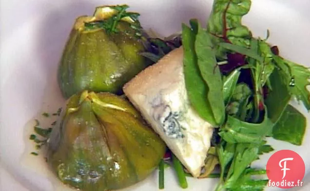 Figues Rôties aux Petits Légumes Verts et Vinaigrette au Miel