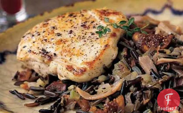 Poitrines de Poulet au Pilaf de Riz Sauvage et de Figues
