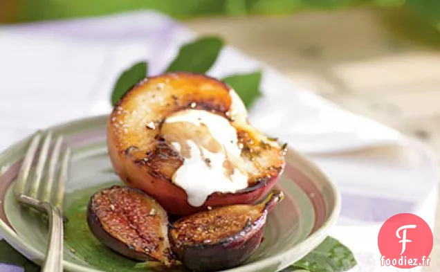Figues et Pêches Blanches Poêlées avec Réduction Balsamique
