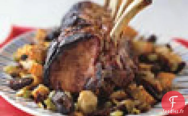 Rôti de Côtes de Porc Farcies à la Figue et à la Pistache