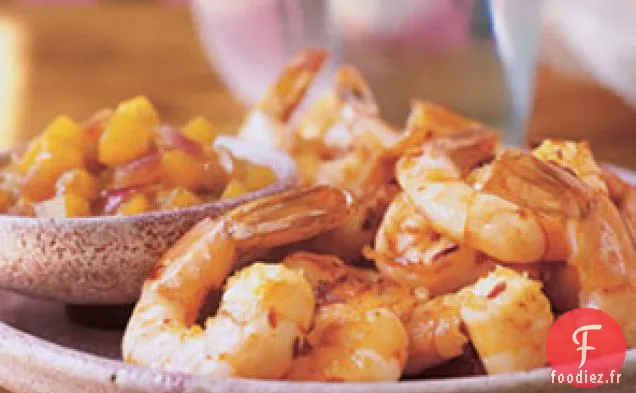 Crevettes À La Sauce À La Mangue