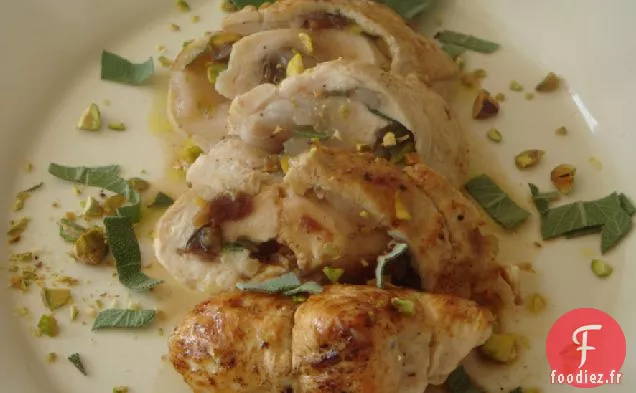 Poitrine De Poulet Farcie À La Vinaigrette Aux Figues Et Pistaches - P