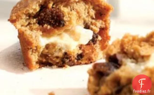 Muffins aux Figues fourrés au Miel et au Fromage de Chèvre