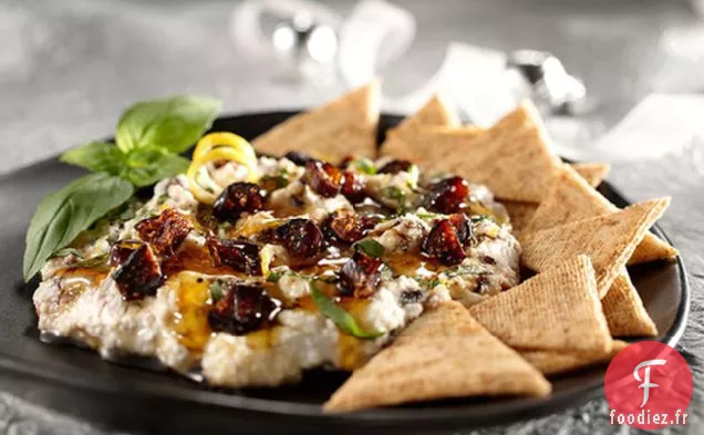 Tartinade d'Agrumes-Ricotta aux Figues, Miel et Basilic