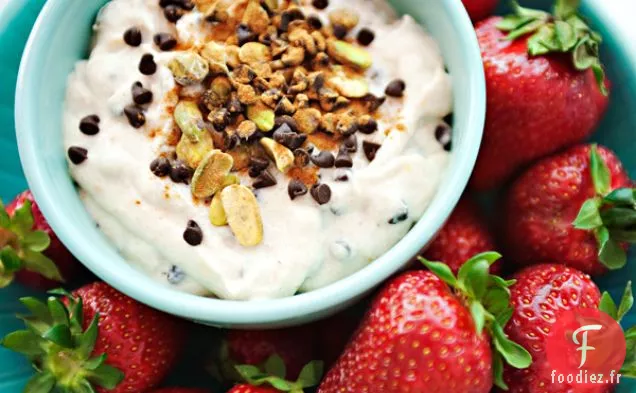 Fraises Avec Trempette À La Crème De Cannoli