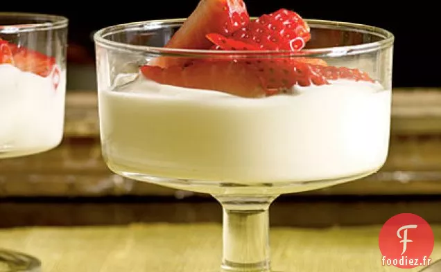 Fraises Parfumées à la Lavande et Crème au Miel