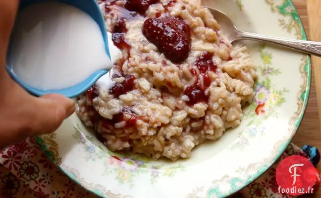 Riz au Lait à la Confiture de Fraises