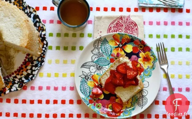 Gâteau D'Ange Aux Fraises À La Vanille