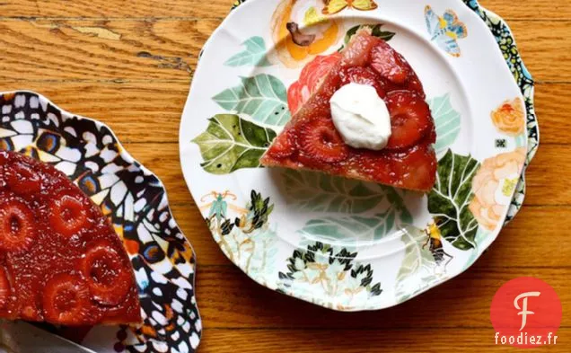 Gâteau À La Fraise À L'Envers À La Cardamome
