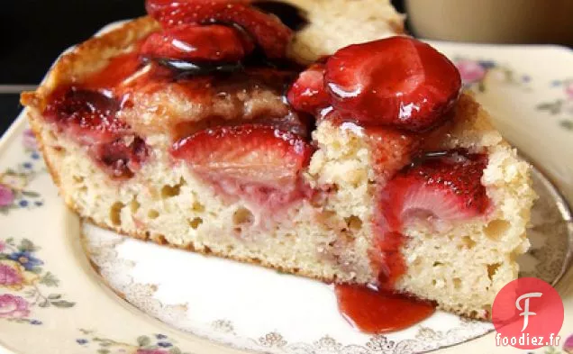 Gâteau au Babeurre aux Fraises Rôties