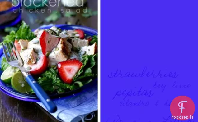Salade De Poulet Noirci Aux Fraises Et À La Coriandre Sucrée